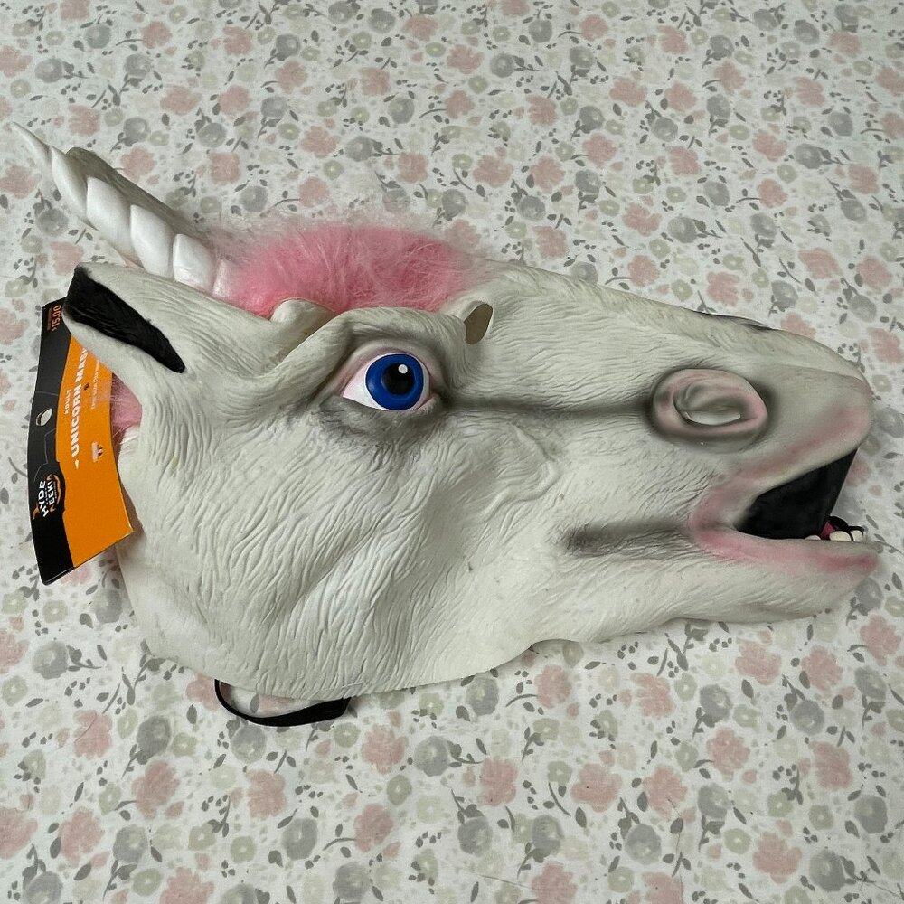 Unicorn Mask - Rubber - NWT - Halloween Costume Accessory - Adult